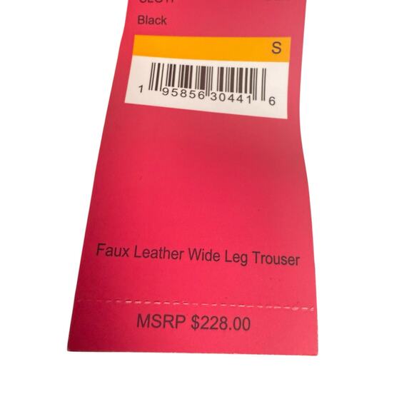 Commando Black Faux Leather Wide Leg Trouser Pants Size Small - Picture 9 of 11